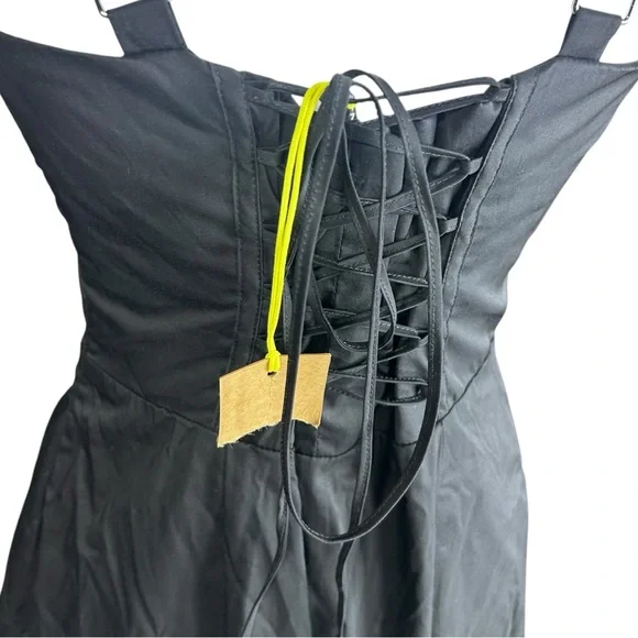 NEW Freemarket Corset Midi Dress L Taffeta Dark Romantic Whimsigoth Milkmaid - Picture 10 of 13